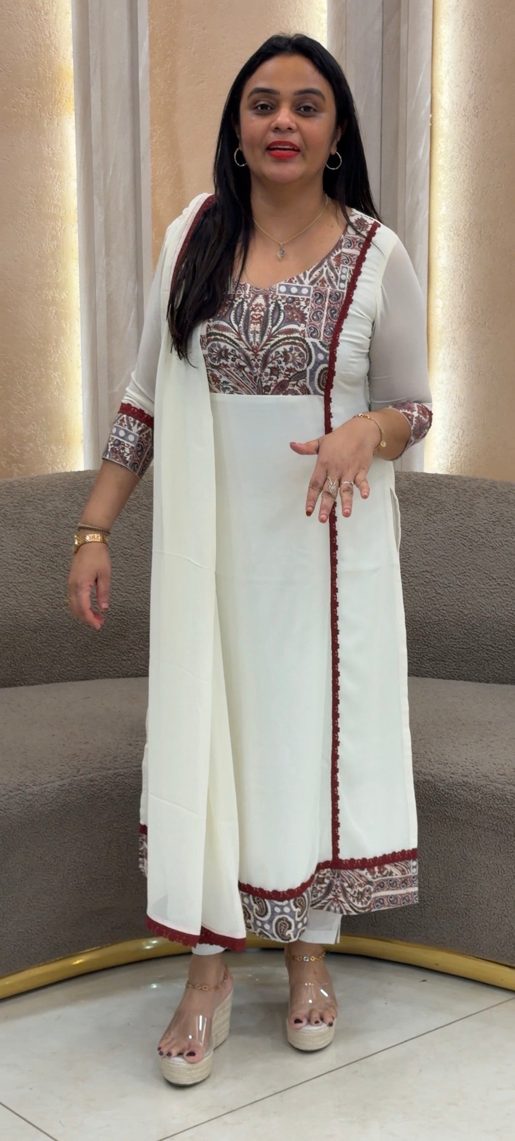 IHA'S IN-HOUSE FAUX GEORGETTE UNSTITCHED SALWAR SUITS - IHA 32903