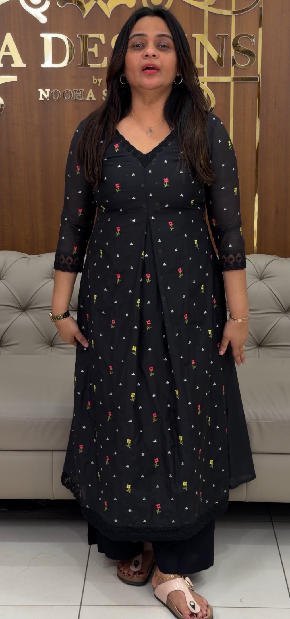 IHA'S IN-HOUSE MUL CHANDERI ALINE TOPS - IHA 29134