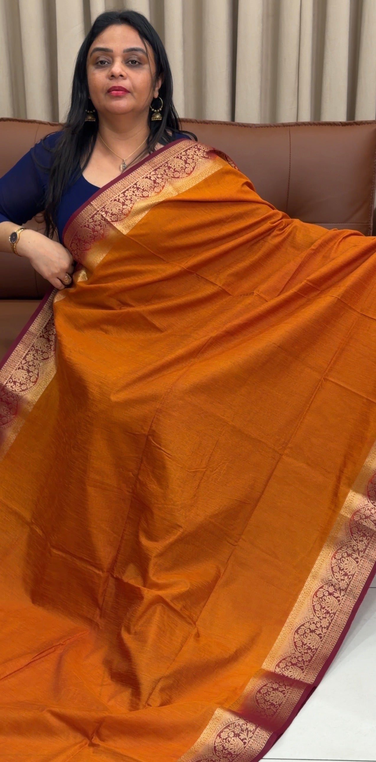 SEMI BANARASI SAREES - IHA 33630