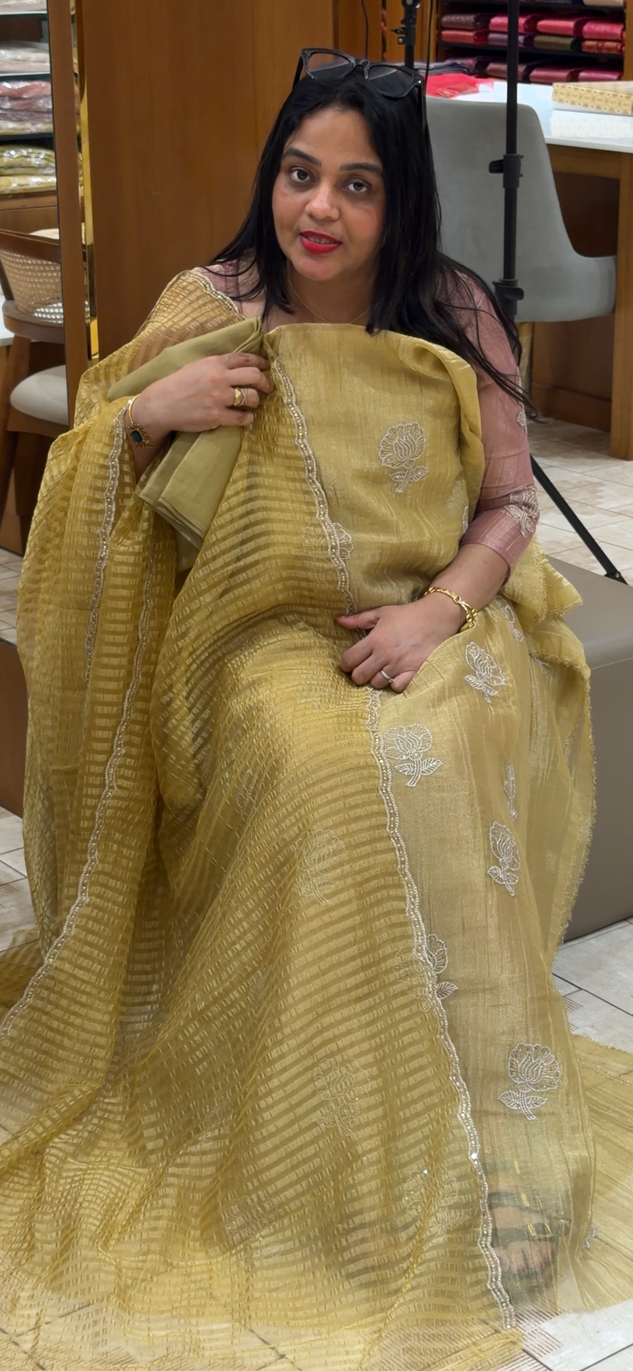 FORWARD CRUSHED TISSUE TOP, BOTTOM AND DUPATTA  - IHA 34071