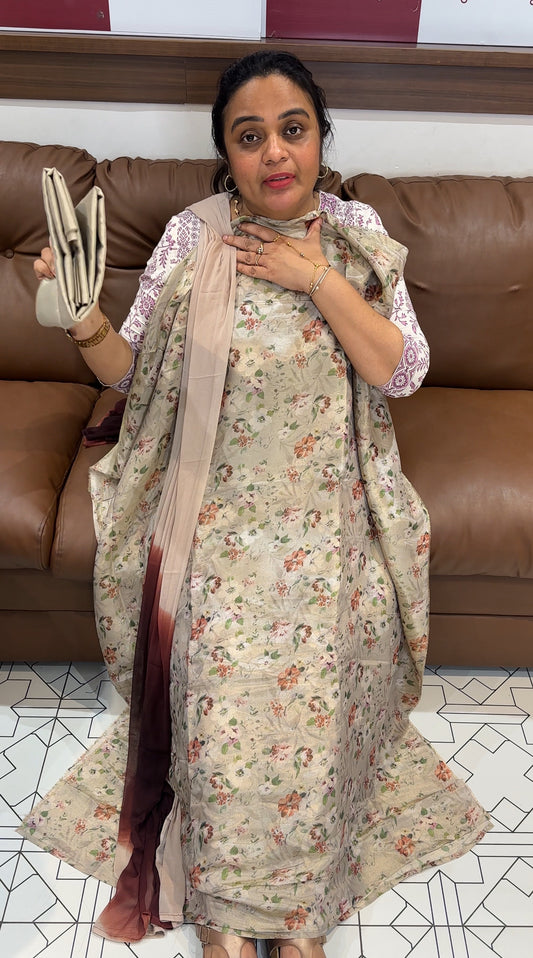 TISSUE UNSTITCHED SALWAR SUITS - IHA 26421