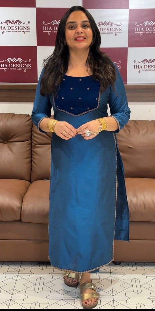 SEMI RAW SILK TOP AND BPOTTOM - IHA 31733