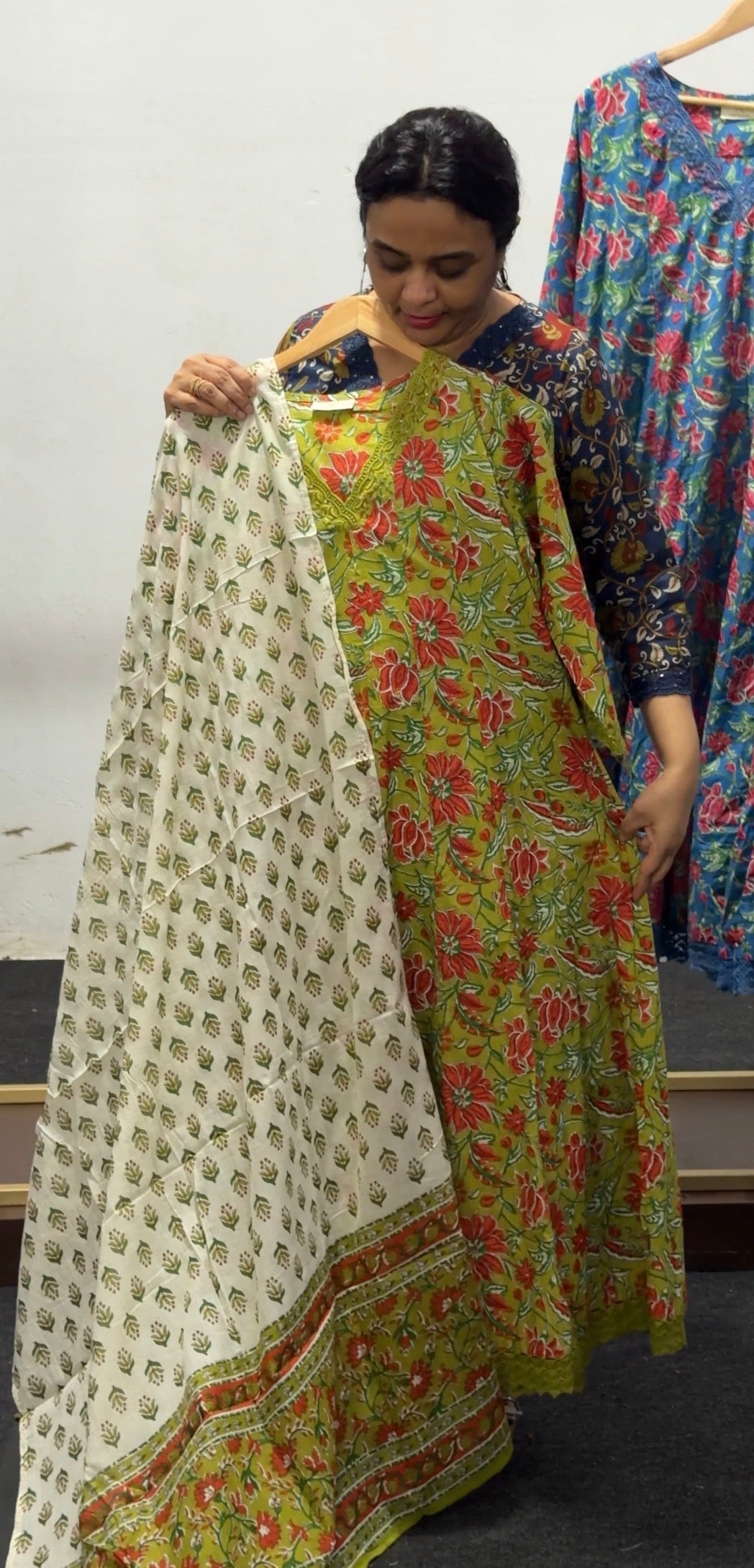 PRINTED ANARKALI TOP AND DUPATTA - IHA 36076