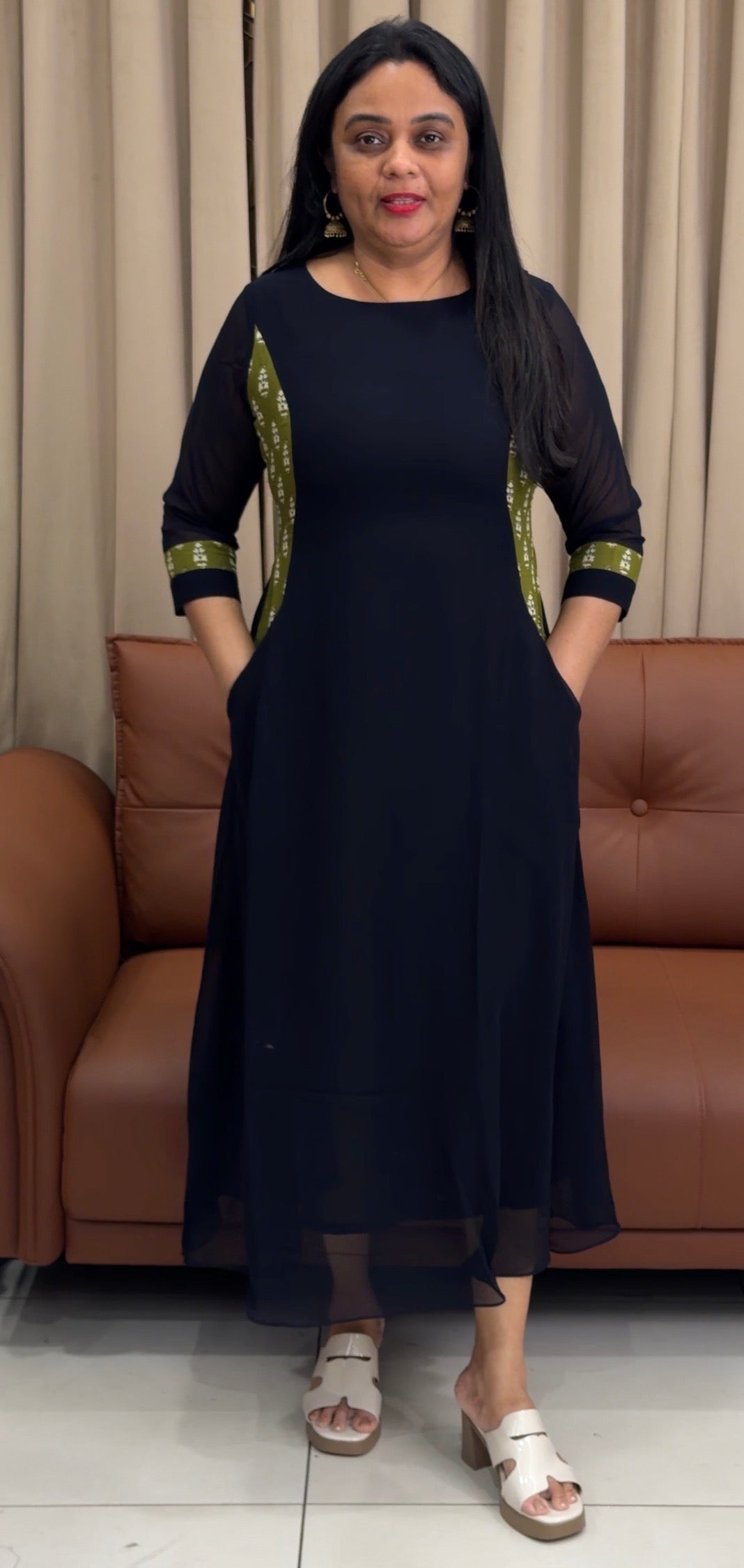 IHA'S IN-HOUSE GEORGETTE ALINE TOPS - IHA 35721