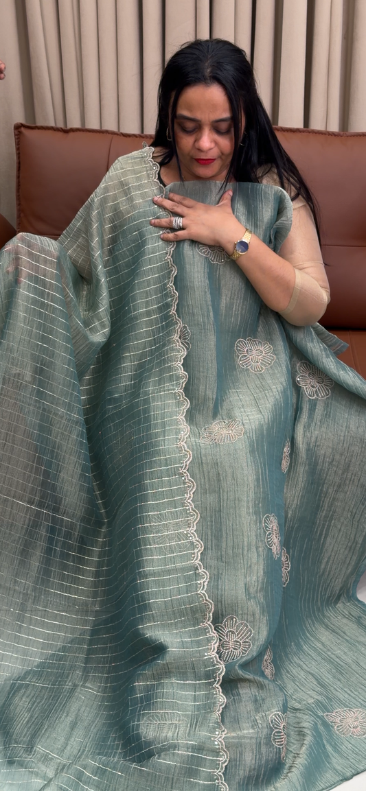 TISSUE BANARASI UNSTITCHED SALWAR SUITS - IHA 35688