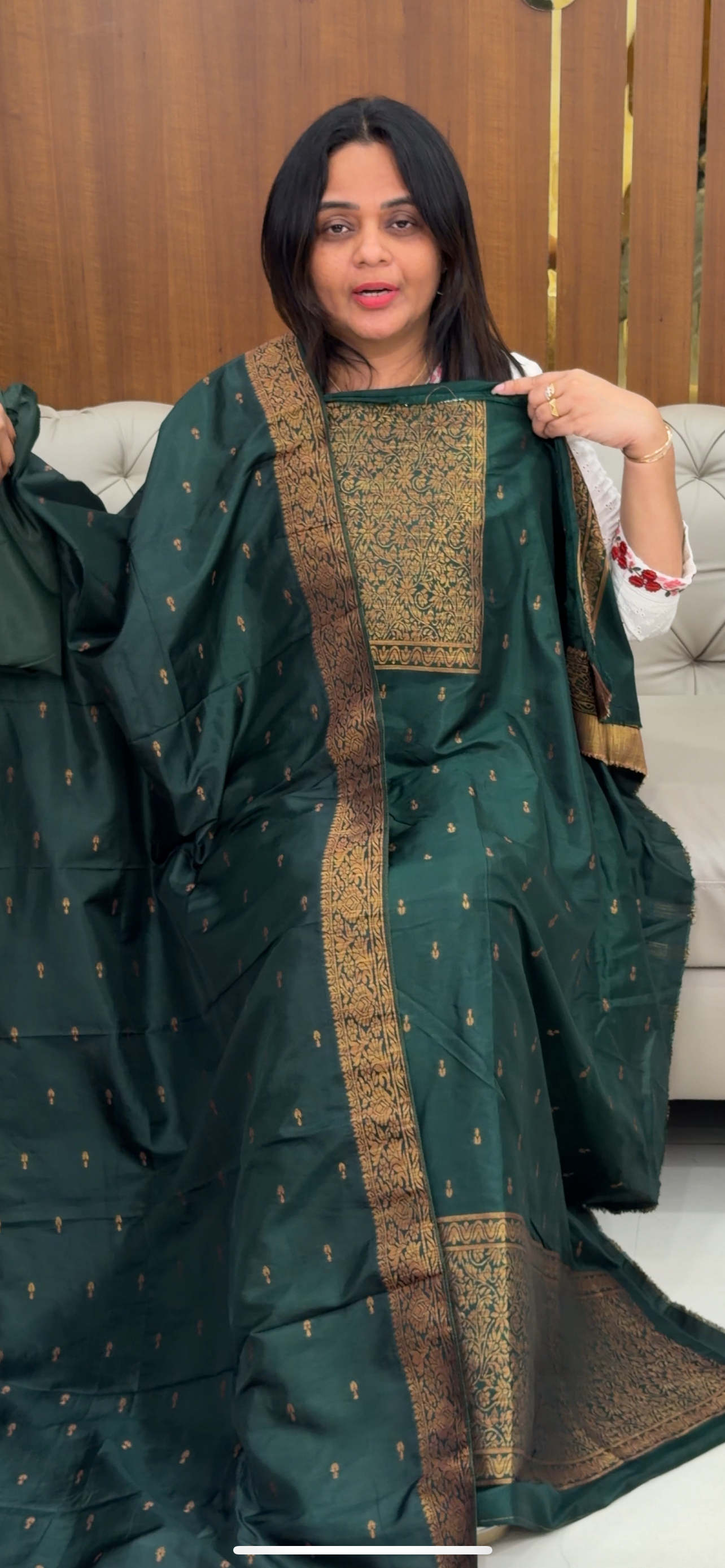 SEMI BANARASI UNSTITCHED SALWAR SUITS - IHA 29353