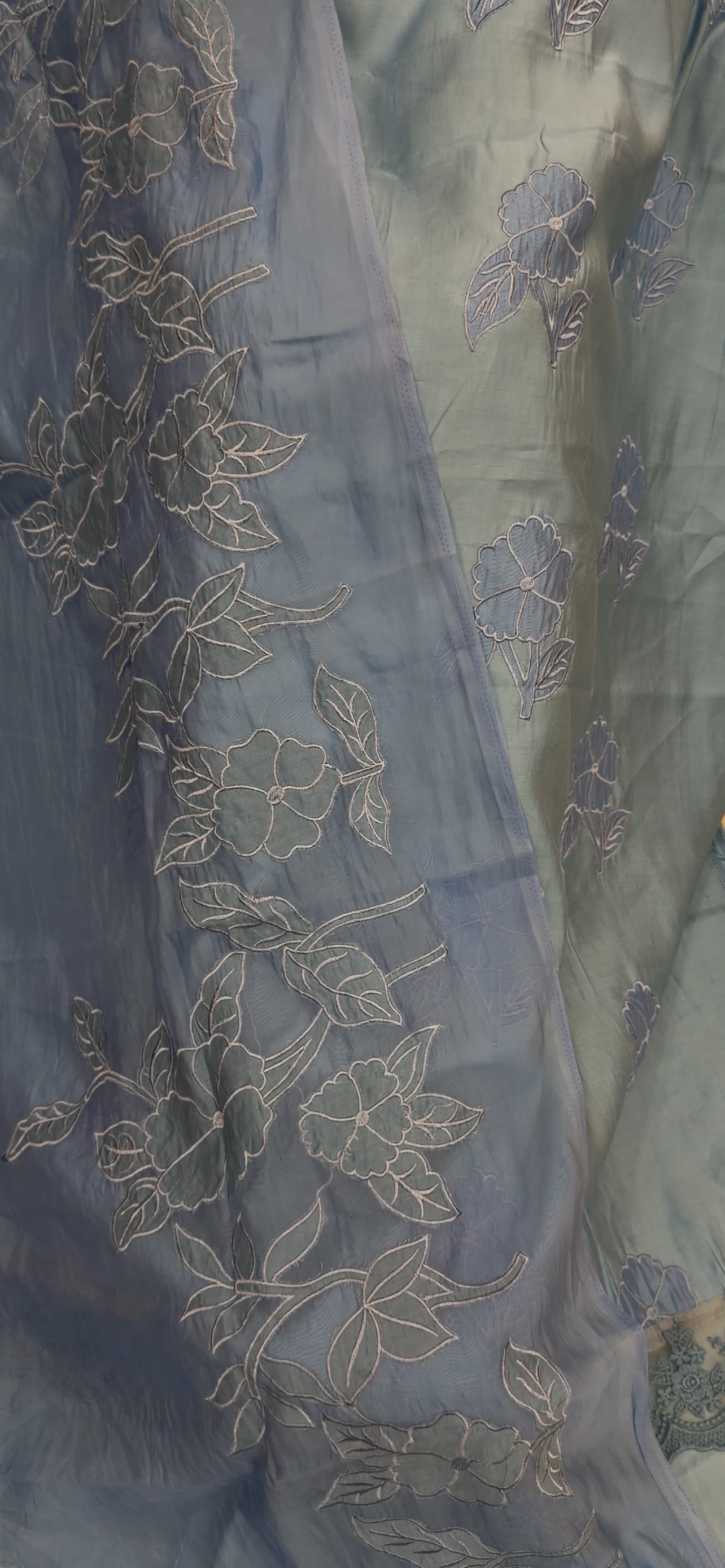 SOFT ORGANZA UNSTITCHED SALWAR SUITS - IHA 33089