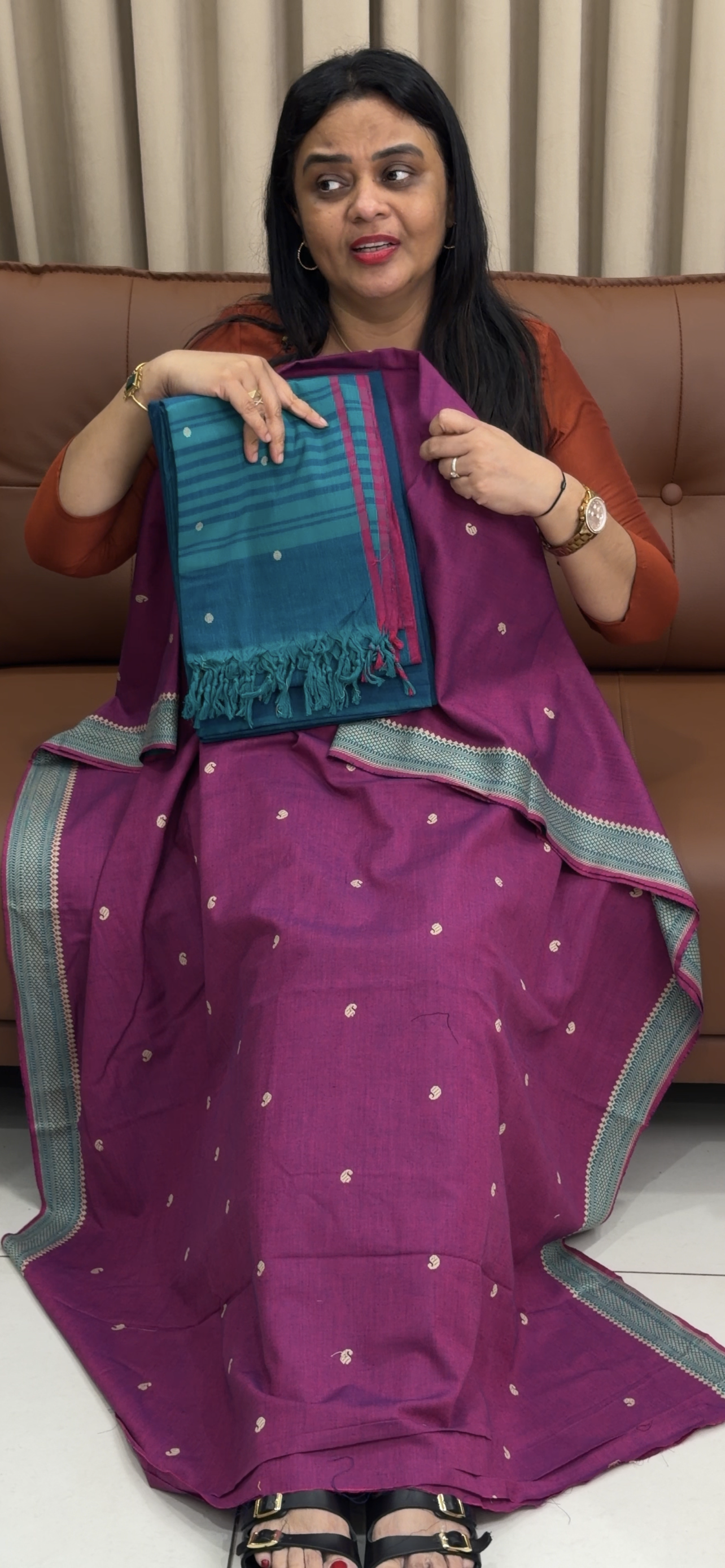 HANDLOOM UNSTITCHED SALWAR SUITS - IHA 34327