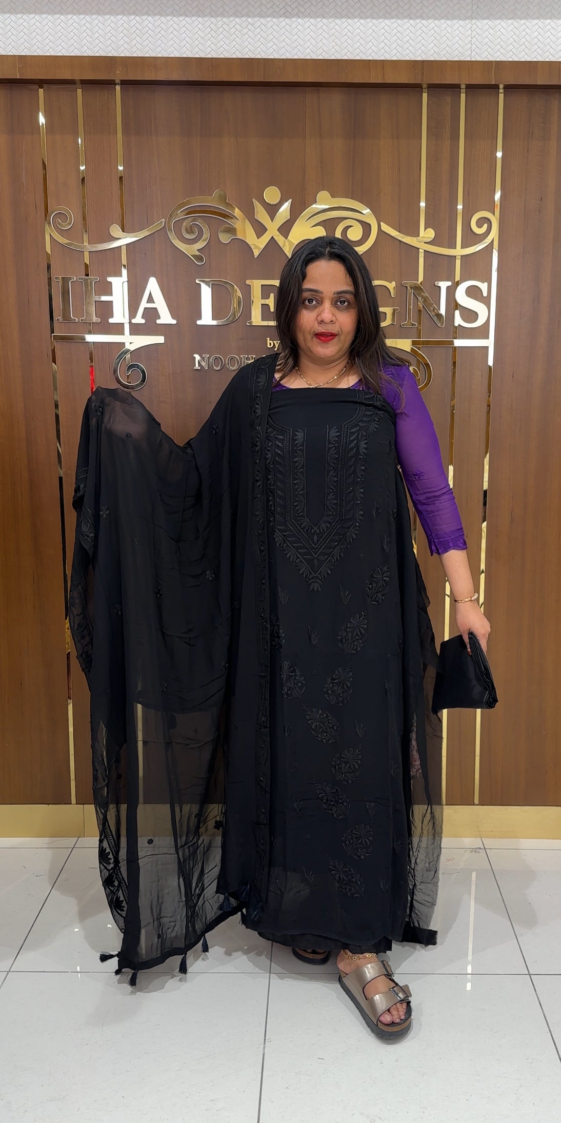 LUCKNOWI CHIKANKARI UNSTITCHED SALWAR SUITS - IHA 22923