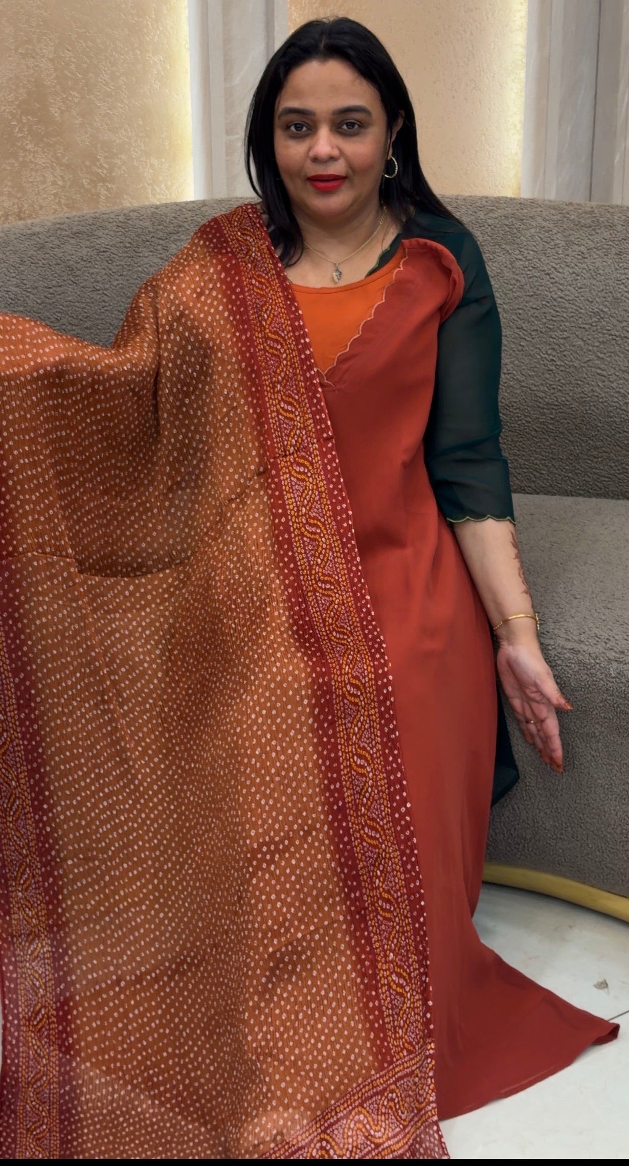 IHA'S IN-HOUSE ALINE TOP AND DUPATTA - IHA 33152