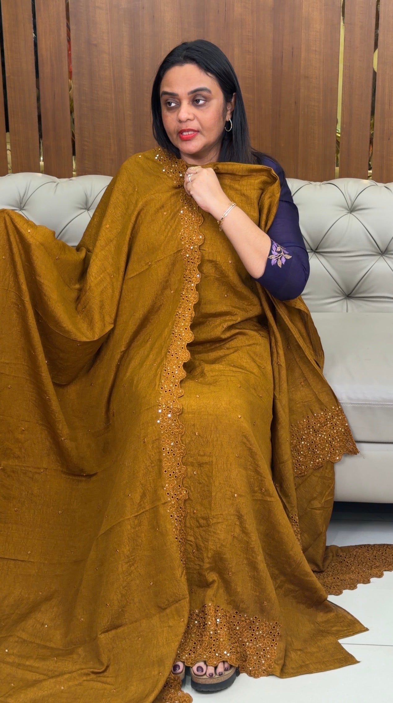 CRUSHED SILK UNSTITCHED SALWAR SUITS - IHA 32868