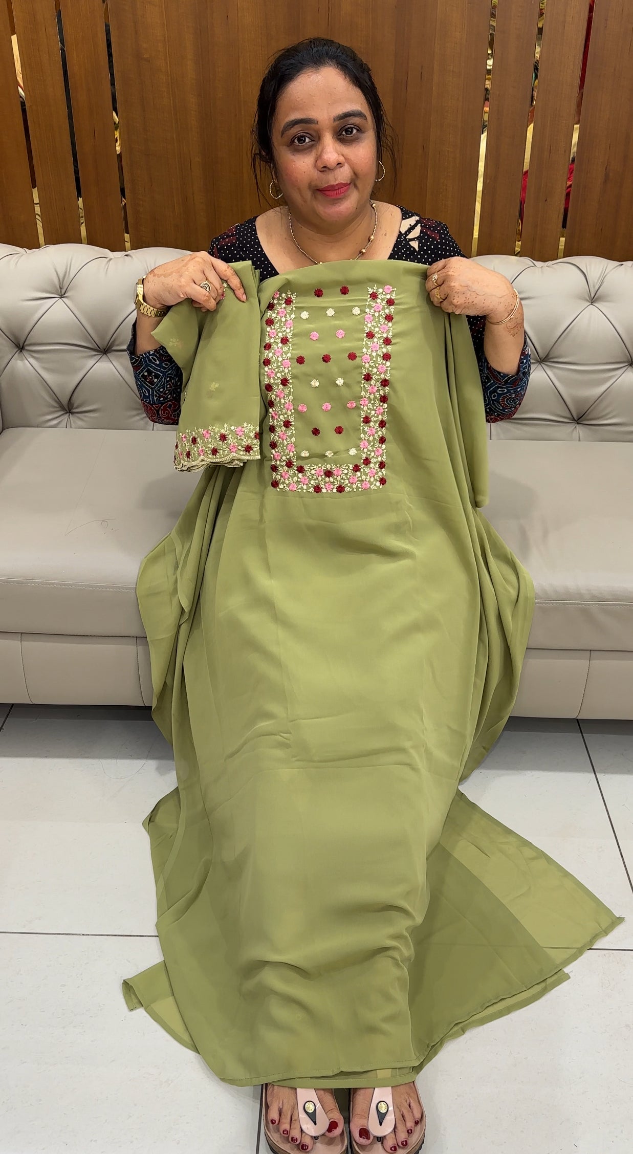 FAUX GEORGETTE UNSTITCHED SALWAR SUITS - IHA 27622