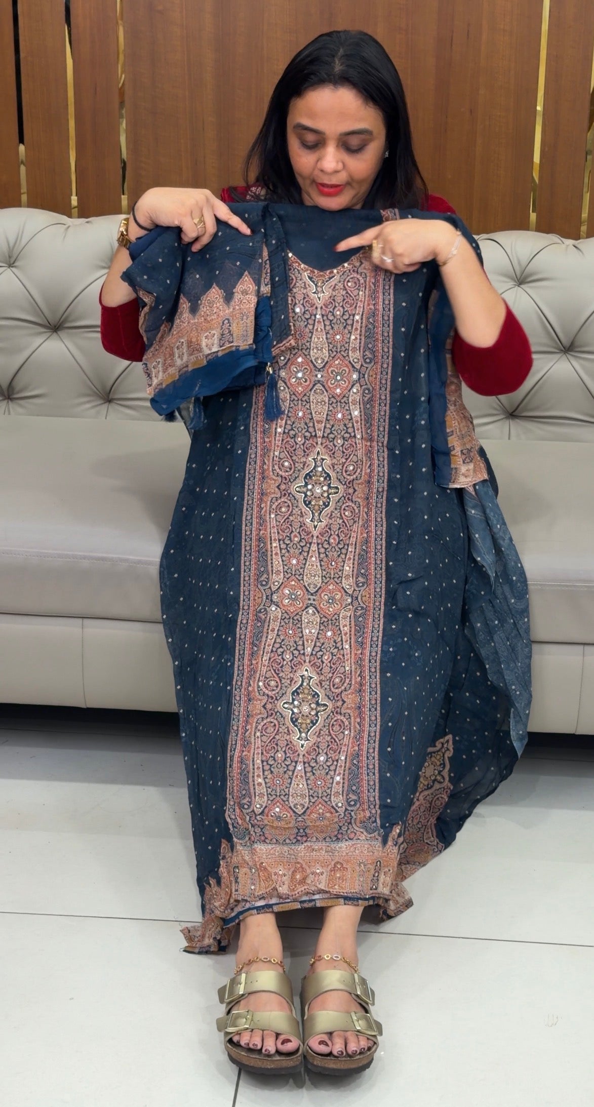 GEORGETTE UNSTITCHED SALWAR SUITS - IHA 32964