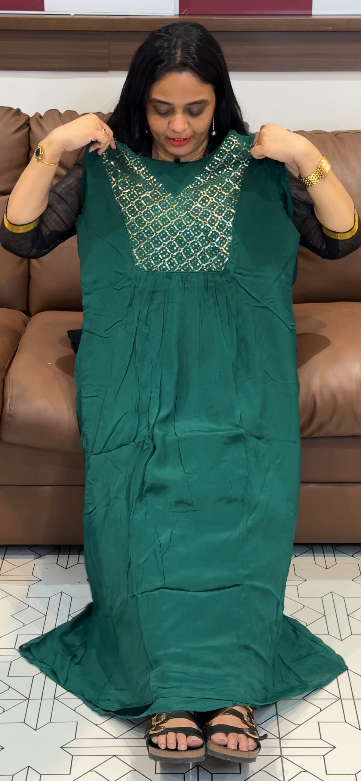 PLATINUM CHIFFON ALINE TOPS - IHA 35535