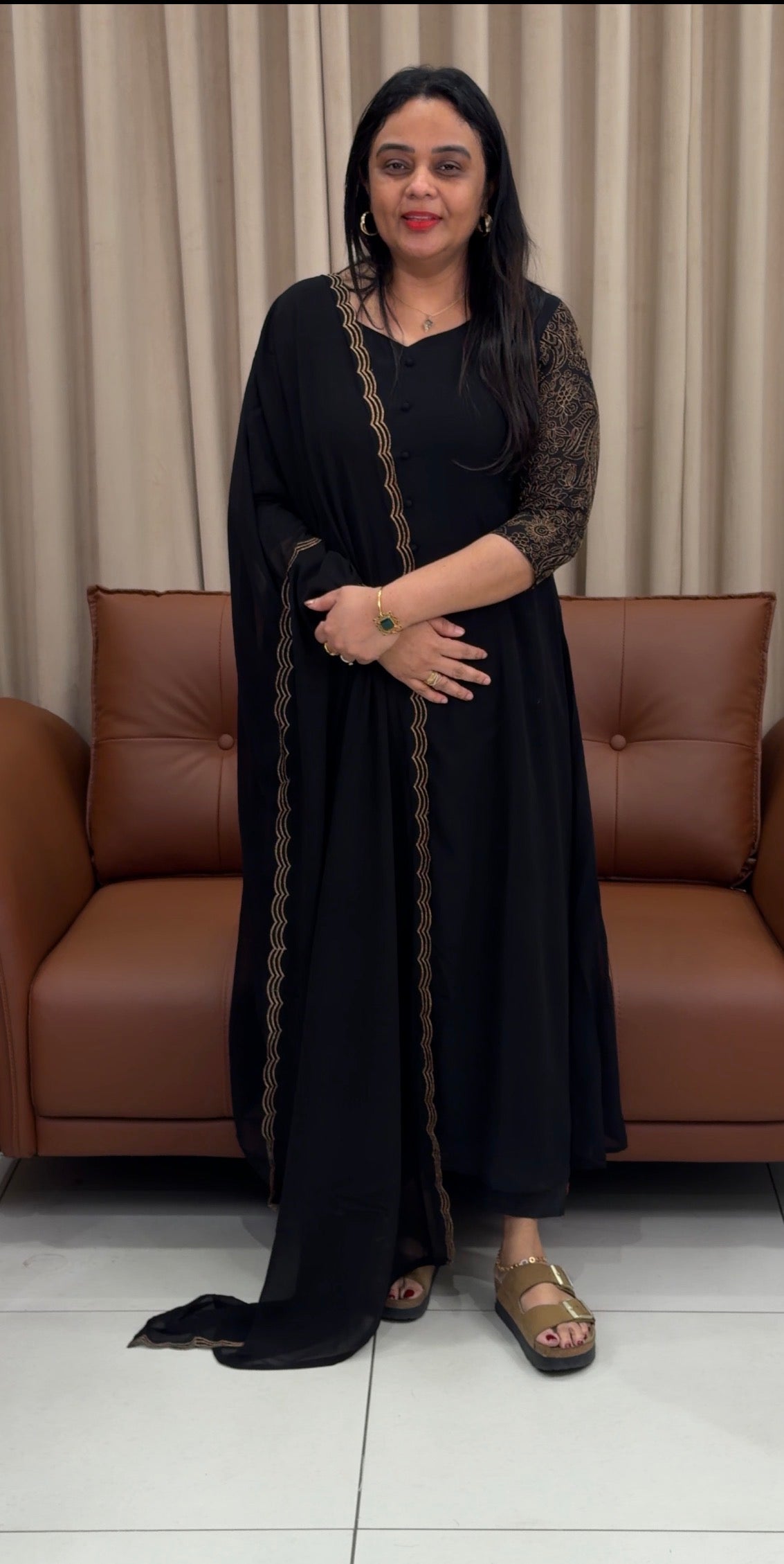 SEMI PARTY WEAR TOP,BOTOM AND DUPATTA - IHA 33427