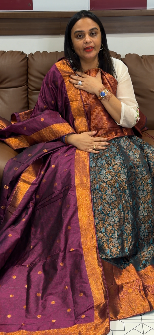 SEMI STITCHED DHAVANI SETS - IHA 31620