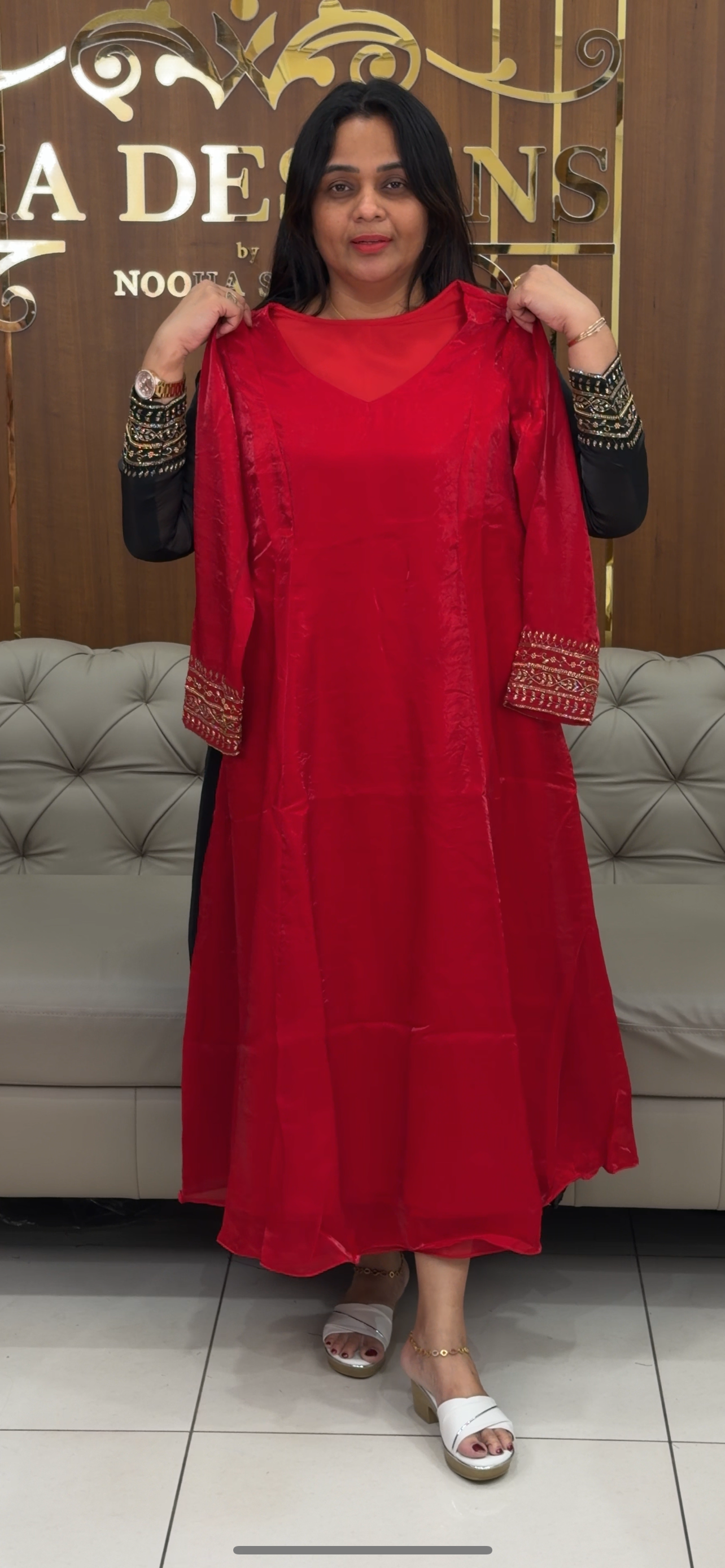 IHA'S IN-HOUSE HAND WORKED SLITTED TOPS - IHA 29088