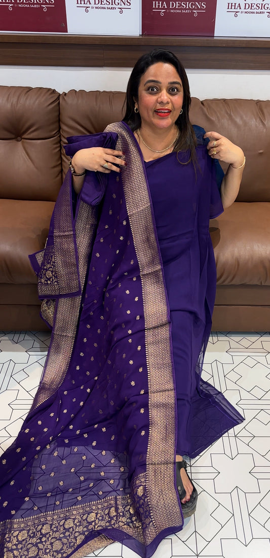 GEORGETTE UNSTITCHED SALWAR SUITS - IHA 25416