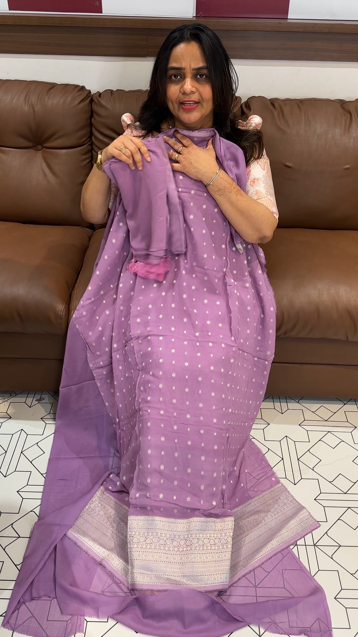 VISCOSE GEORGETTE BANARASI UNSTITCHED SALWAR SUITS - IHA 27715