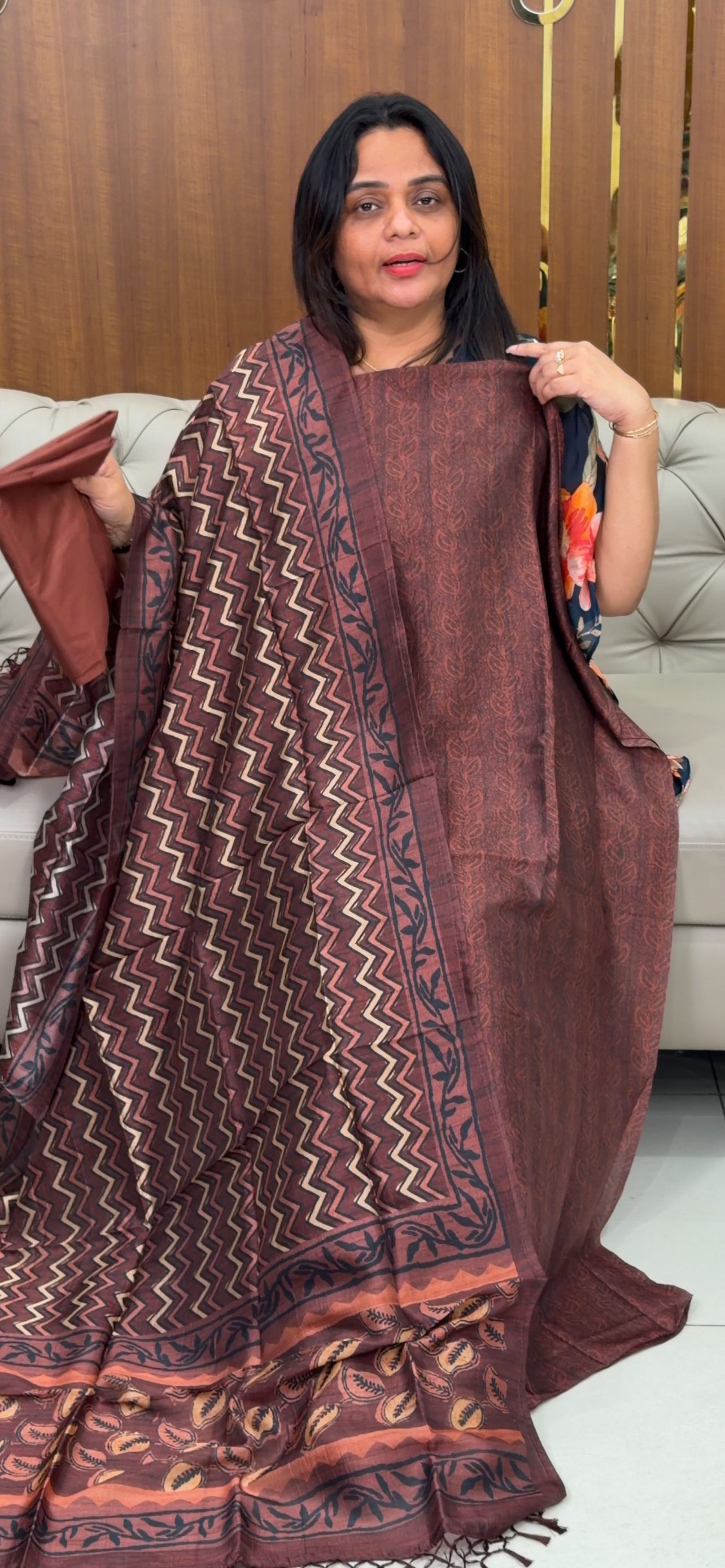 PRINTED SILK UNSTITCHED SALWAR SUITS - IHA 28982