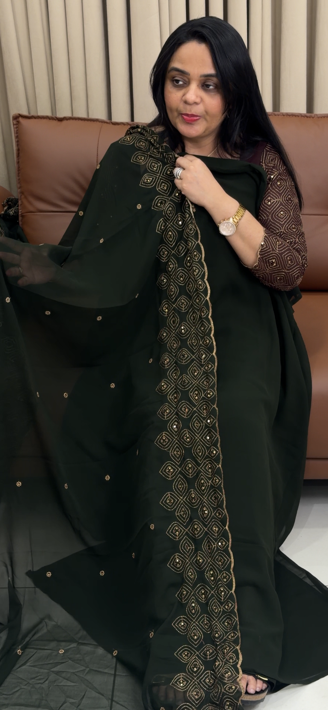 FAUX GEORGETTE UNSTITCHED SALWAR SUITS - IHA 34781