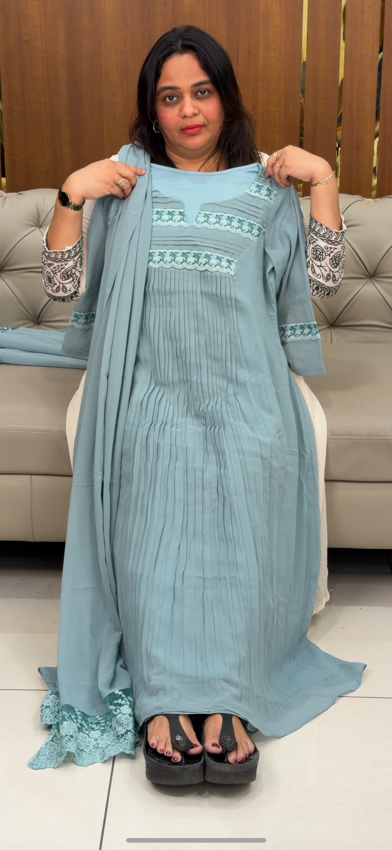 IHA'S IN-HOUSE FAUX GEORGETTE TOP AND DUPATTA - IHA 28945