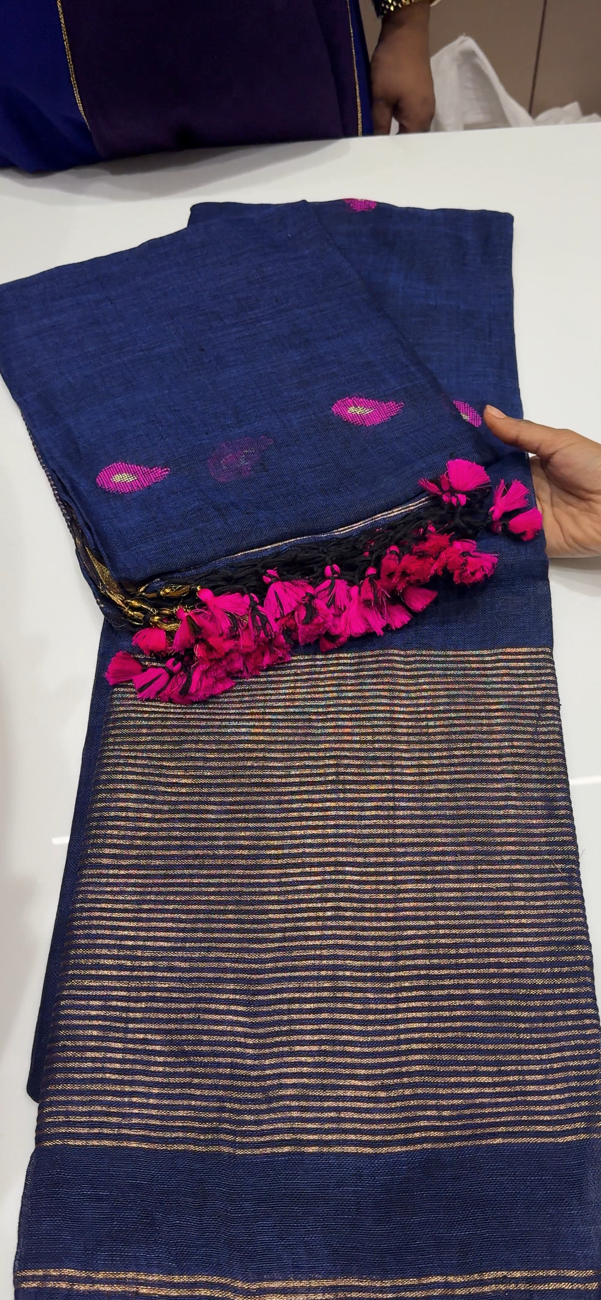 LINEN JAMDANI UNSTITCHED SALWAR -  IHA 35446