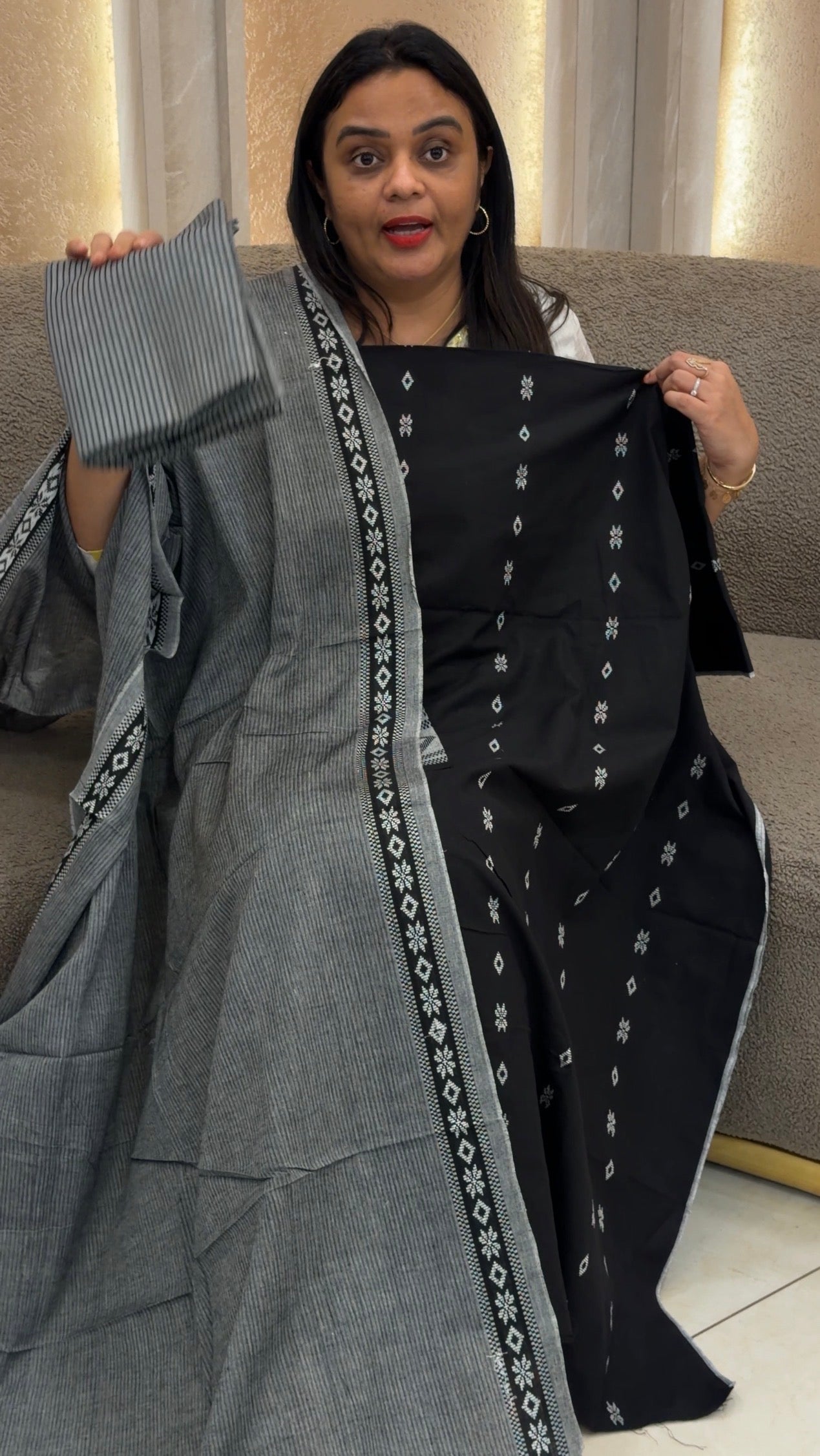 HANDLOOM COTTON UNSTITCHED SALWAR SUITS - IHA 32899