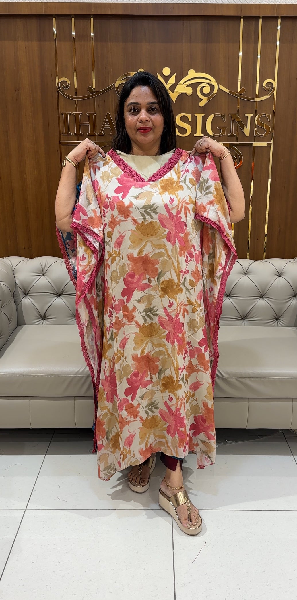 IHA'S IN-HOUSE PRINTED KAFTAN TOPS - IHA 28268