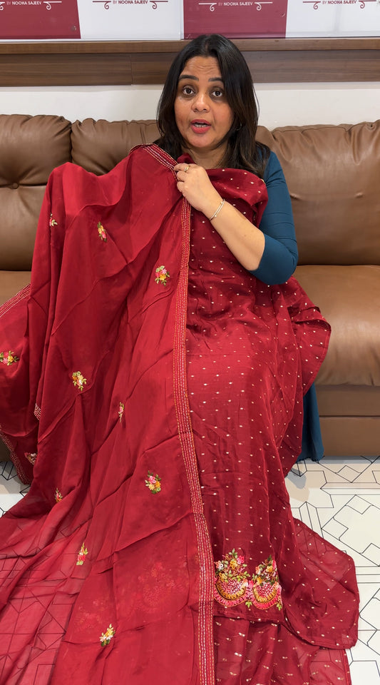 VISCOSE ORGANZA UNSTITCHED SALWWAR SUITS - IHA 27409