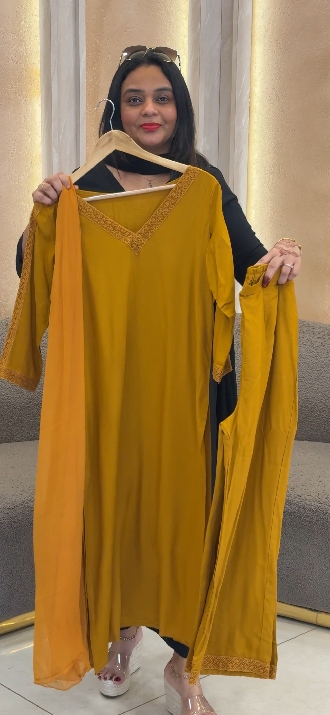 IHA'S IN-HOUSE RAYON TOP, BOTTOM AND DUPATTA - IHA 32991
