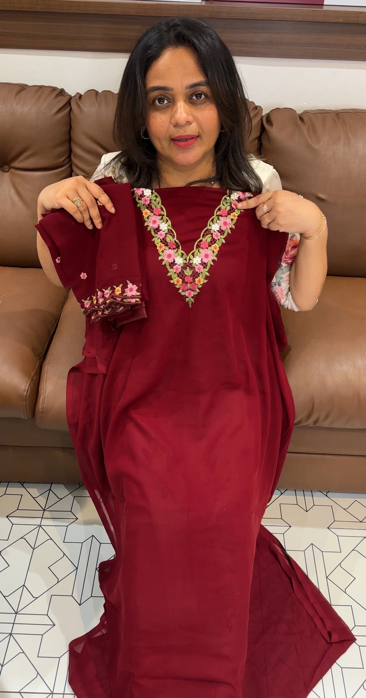 FAUX GEORGETTE UNSTITCHED SALWAR SUITS - IHA 26248