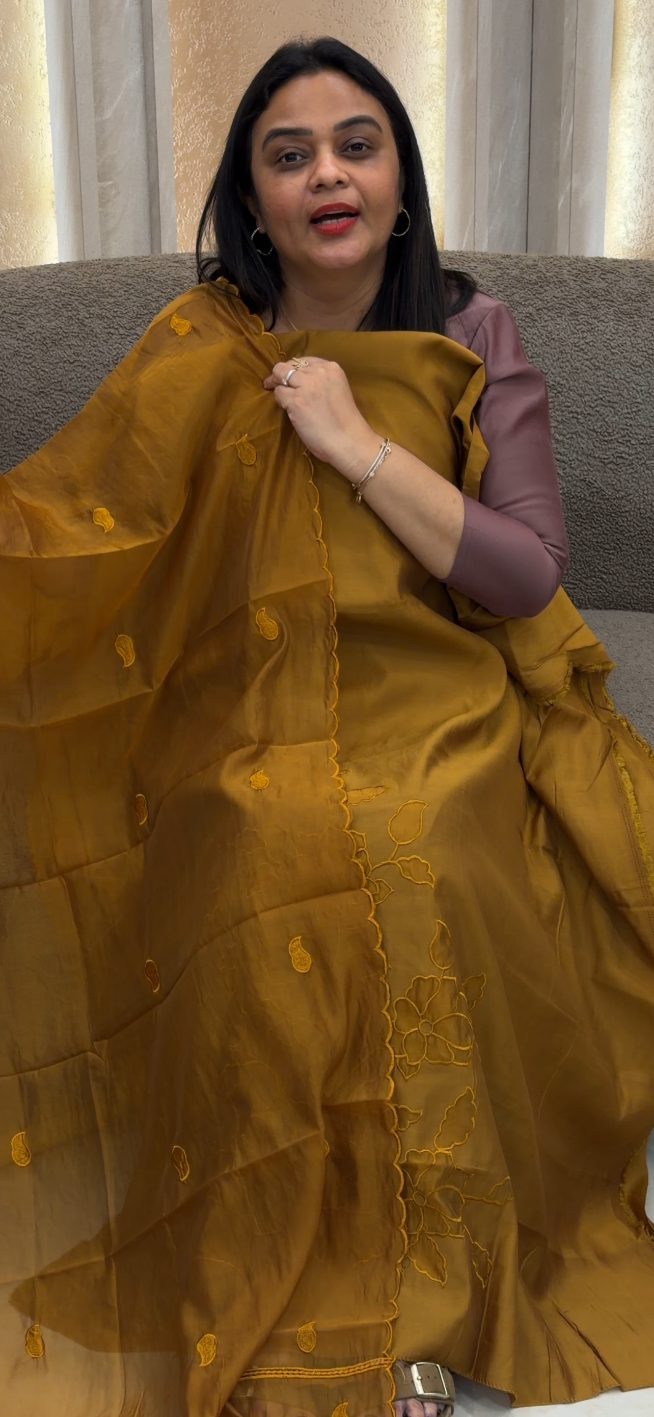 MUL CHANDERI UNSTITCHED SALWAR SUITS - IHA 32843