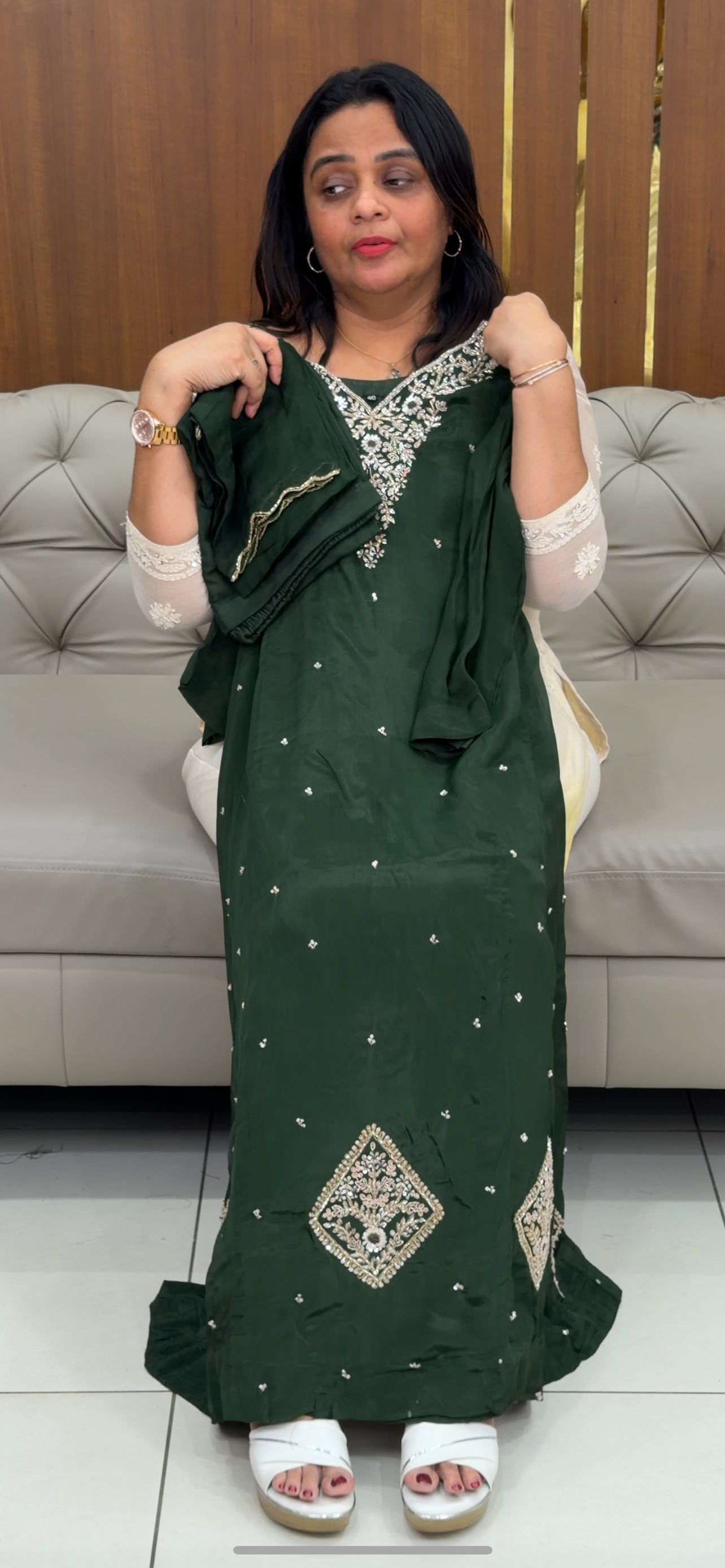 DESIGNER PARTY WAR TOP, BOTTOM AND DUPATTA - IHA 29325