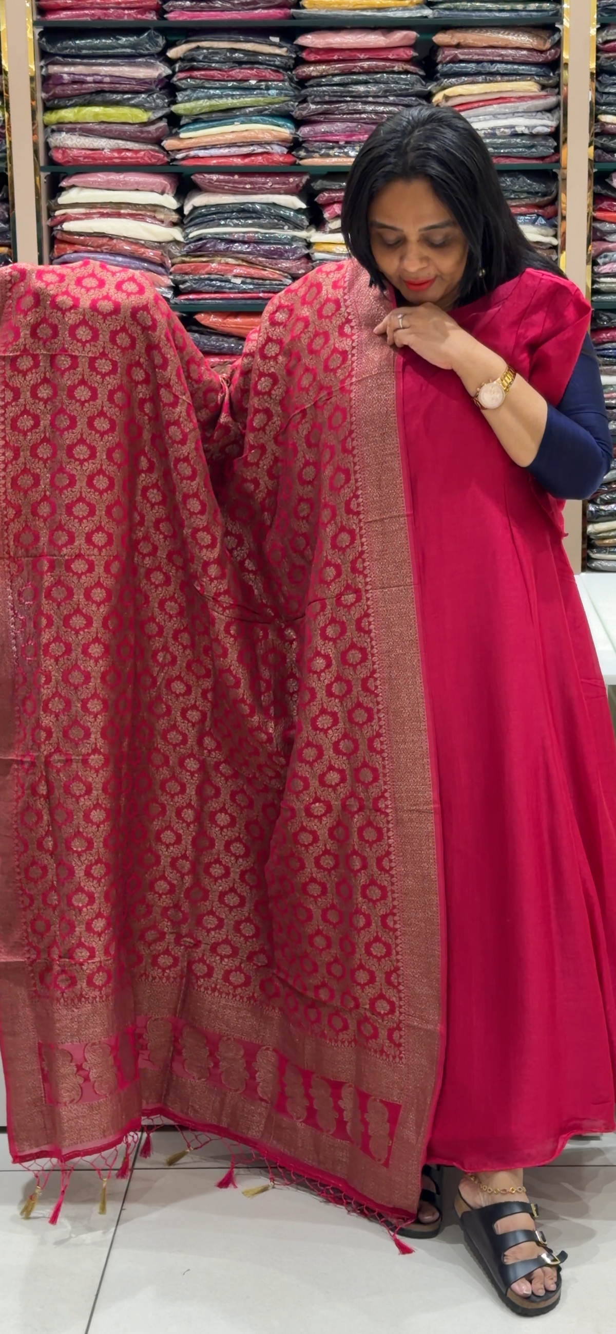IHA'S IN-HOUSE SEMI RAW SILK TOP AND DUPATTA - IHA 35396