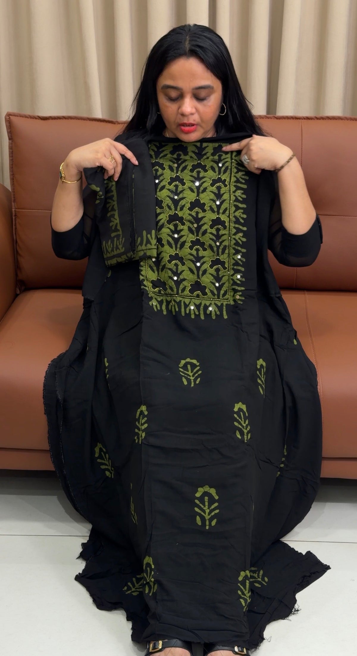 BATIK PRINTED UNSTITCHED SALWAR SUITS - IHA 35212