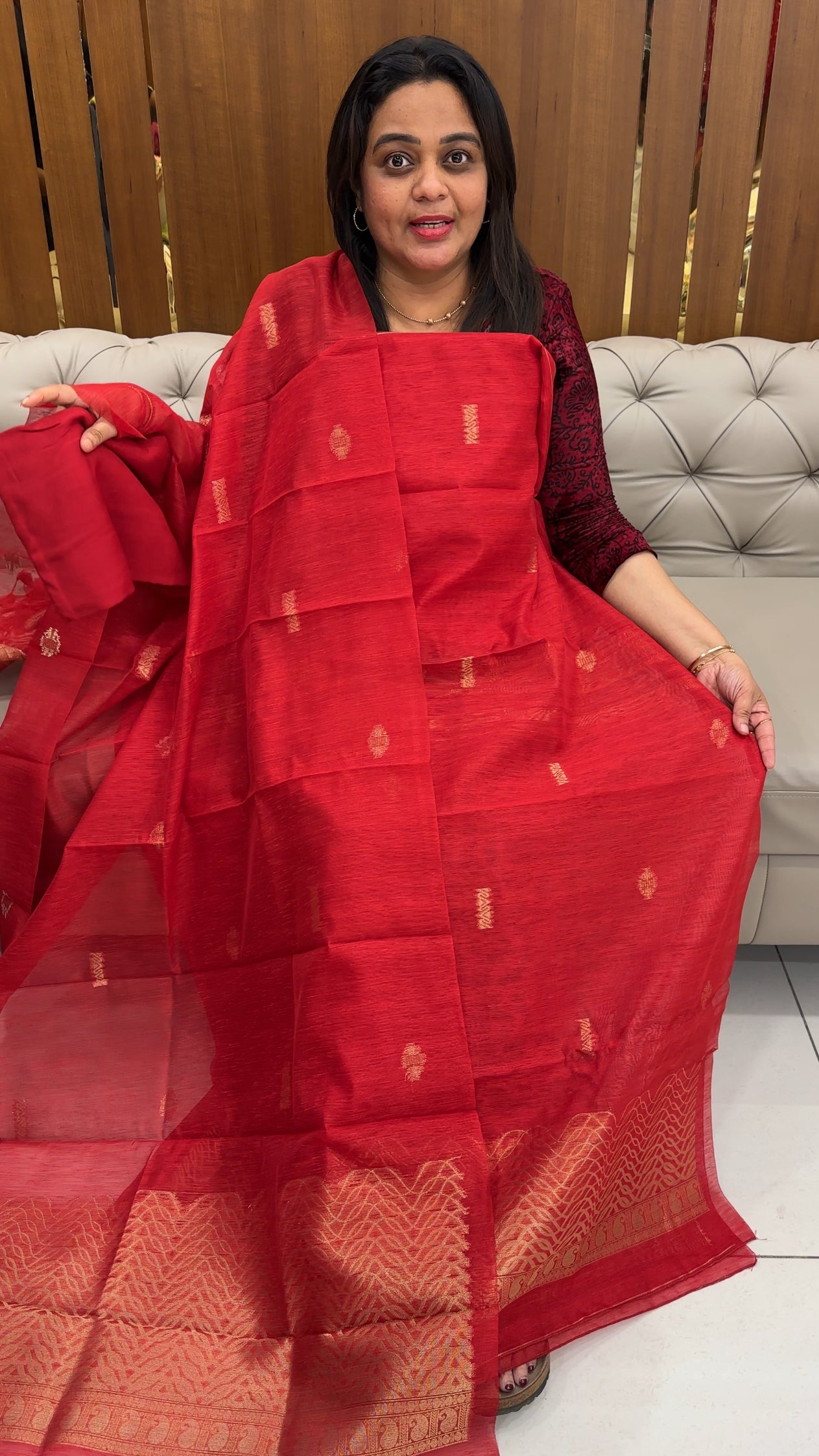 SEMI DUPION UNSTITCHED SALWAR SUITS - IHA 26381