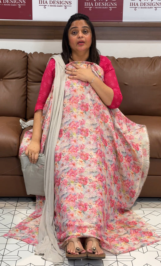 TISSUE UNSTITCHED SALWAR SUITS - IHA 27401