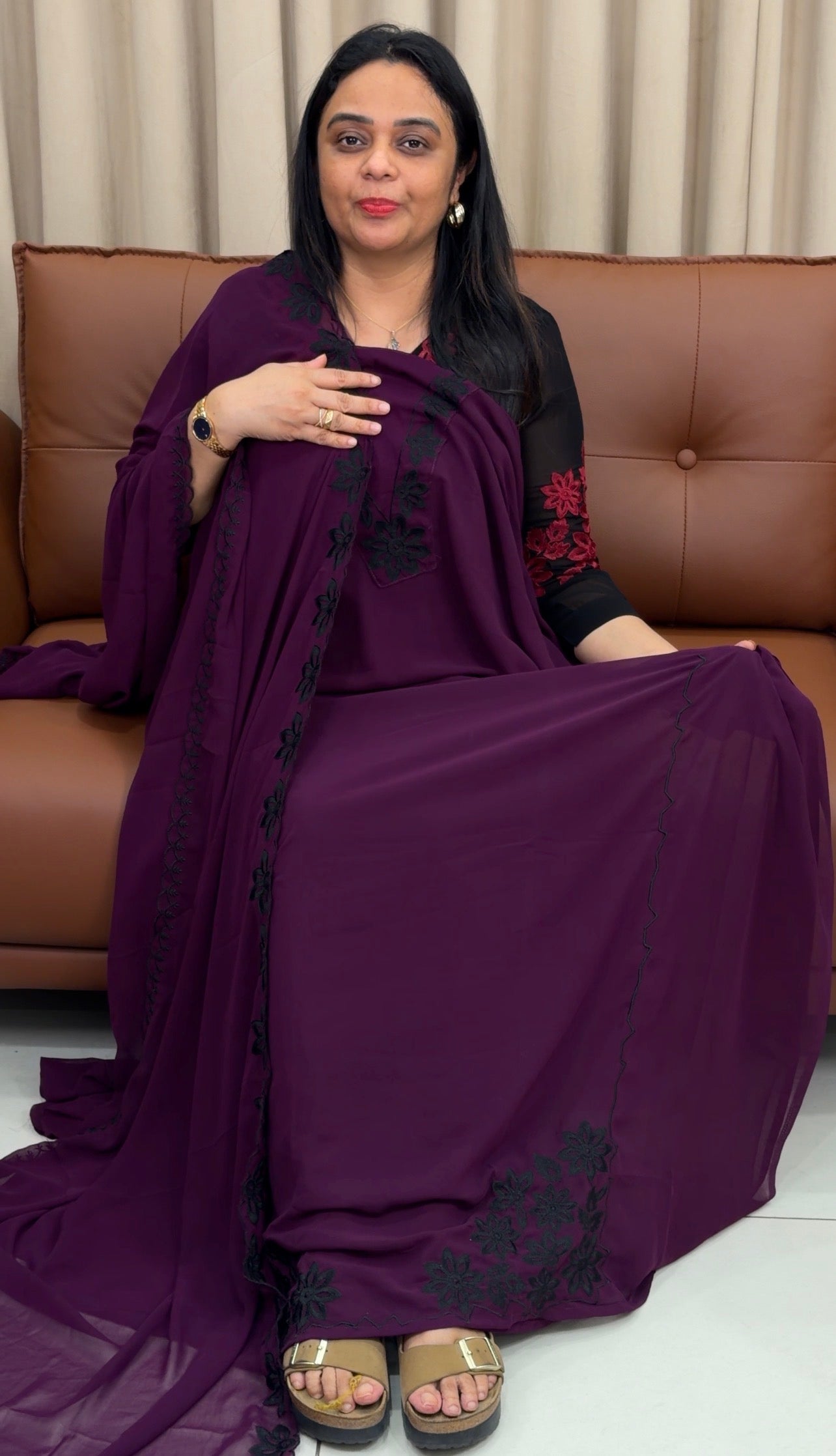 IHA'S IN-HOUSE FAUX GEORGETTE TOP,BOTTOM AND DUPATTA - IHA  33478