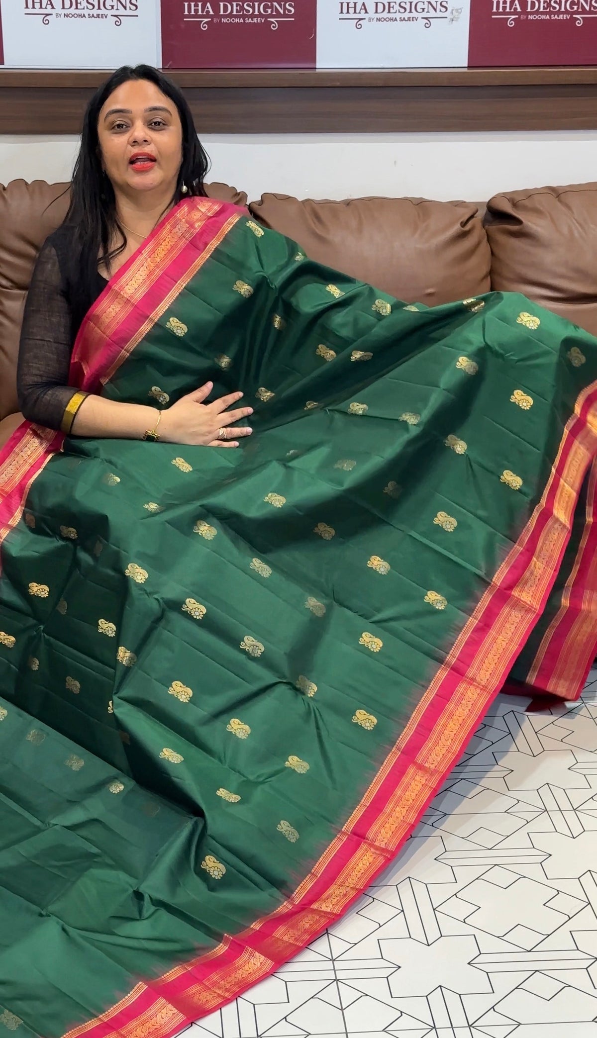 DESIGNER KANCHIPURAM SILK SAREES - IHA 35490