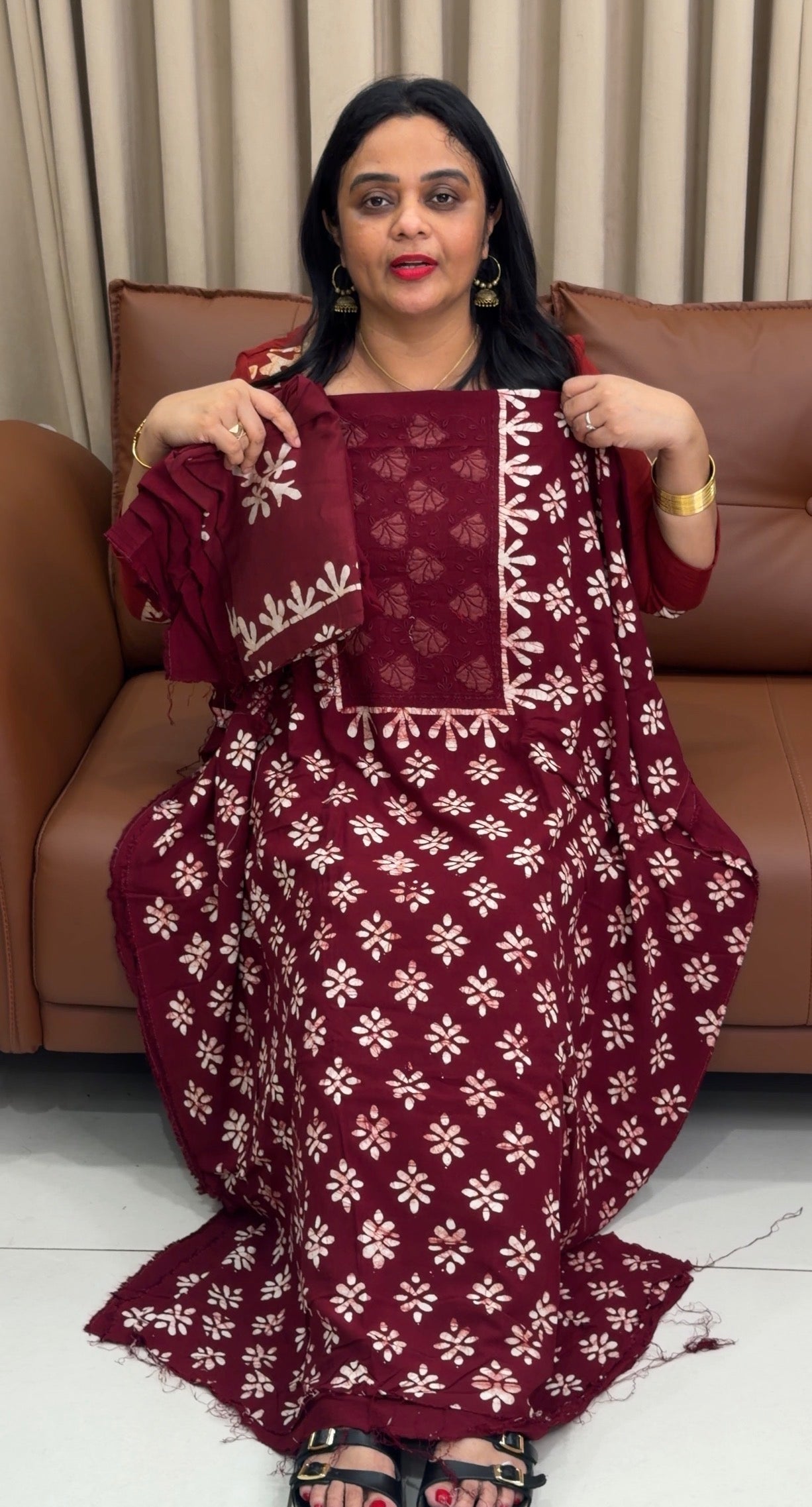 BATIK PRINTED UNSTITCHED SALWAR SUITS - IHA 34108