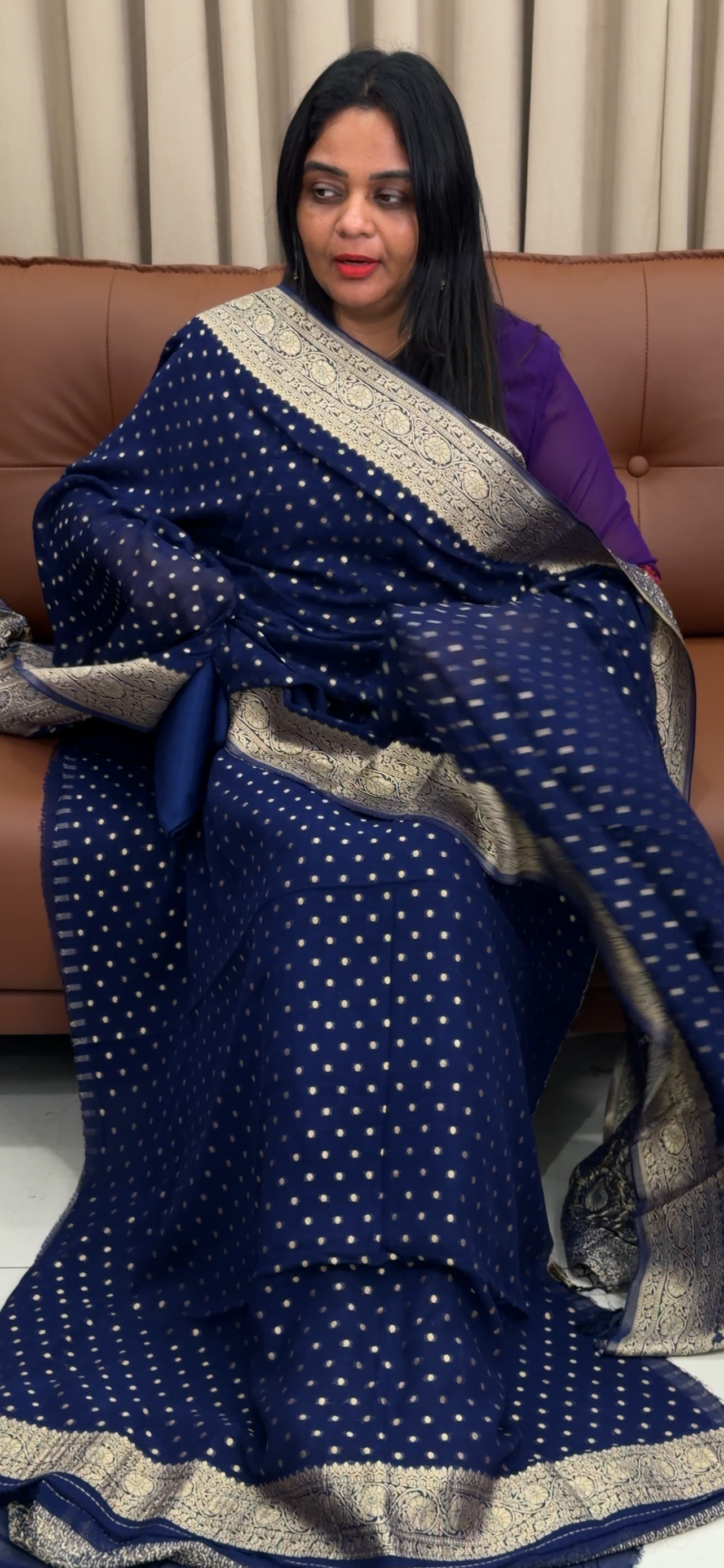 VISCOSE GEORGETTE UNSTITCHED SALWRA SUITS - IHA 33675