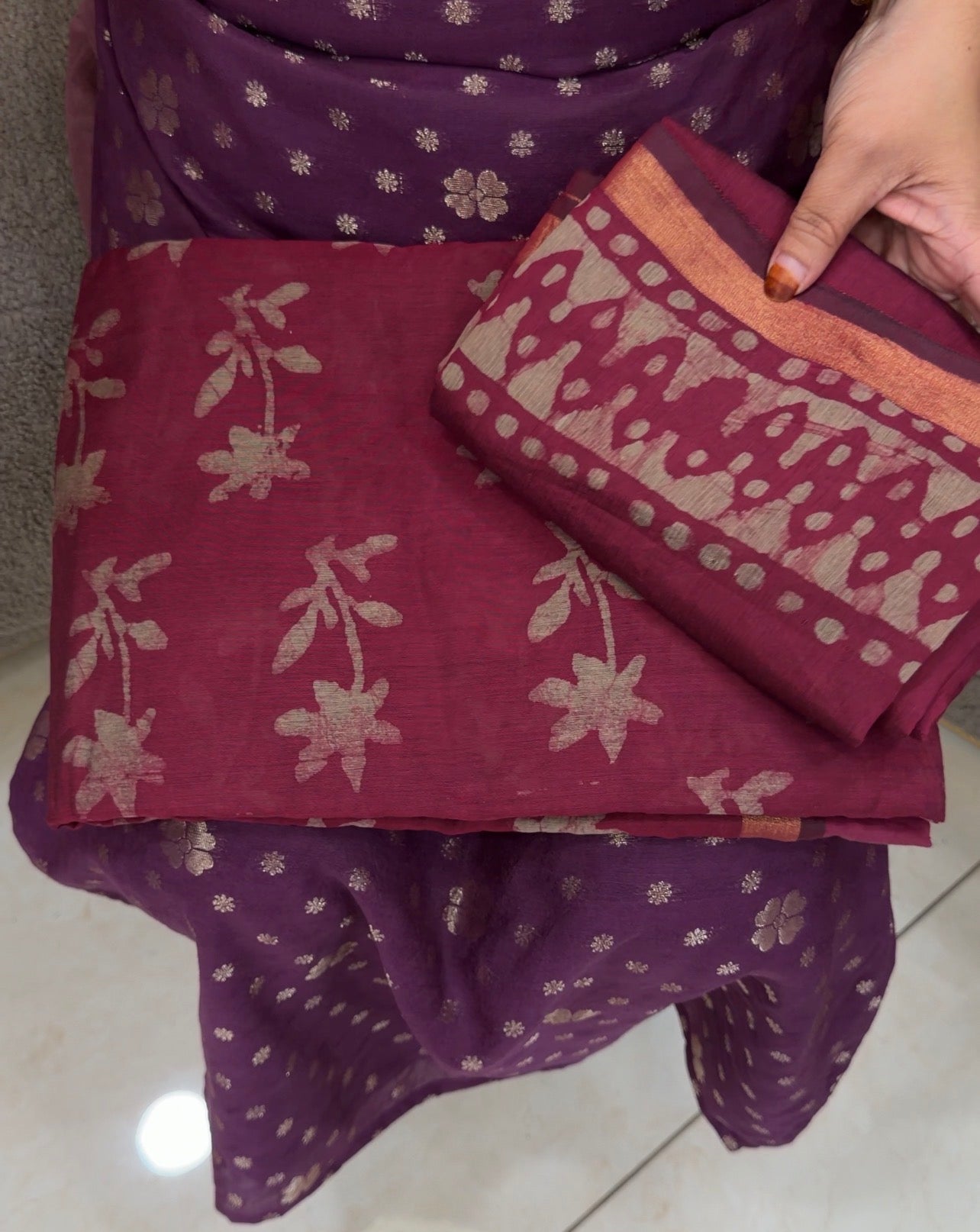 BATIK PRINTED UNSTITCHED SALWAR SUITS - IHA 32858