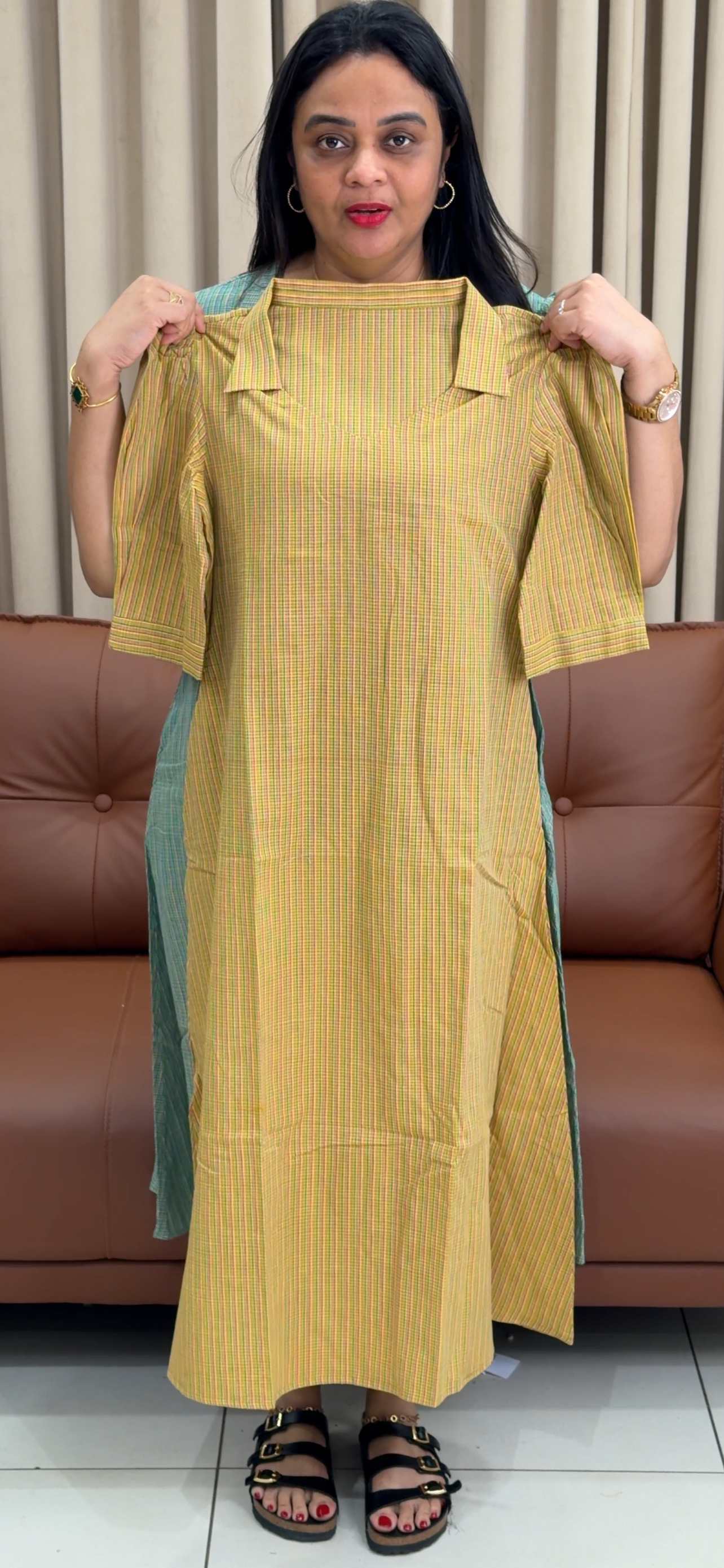 IHA'S IN-HOUSE HANDLOOM COTTON FROCKS - IHA 34248