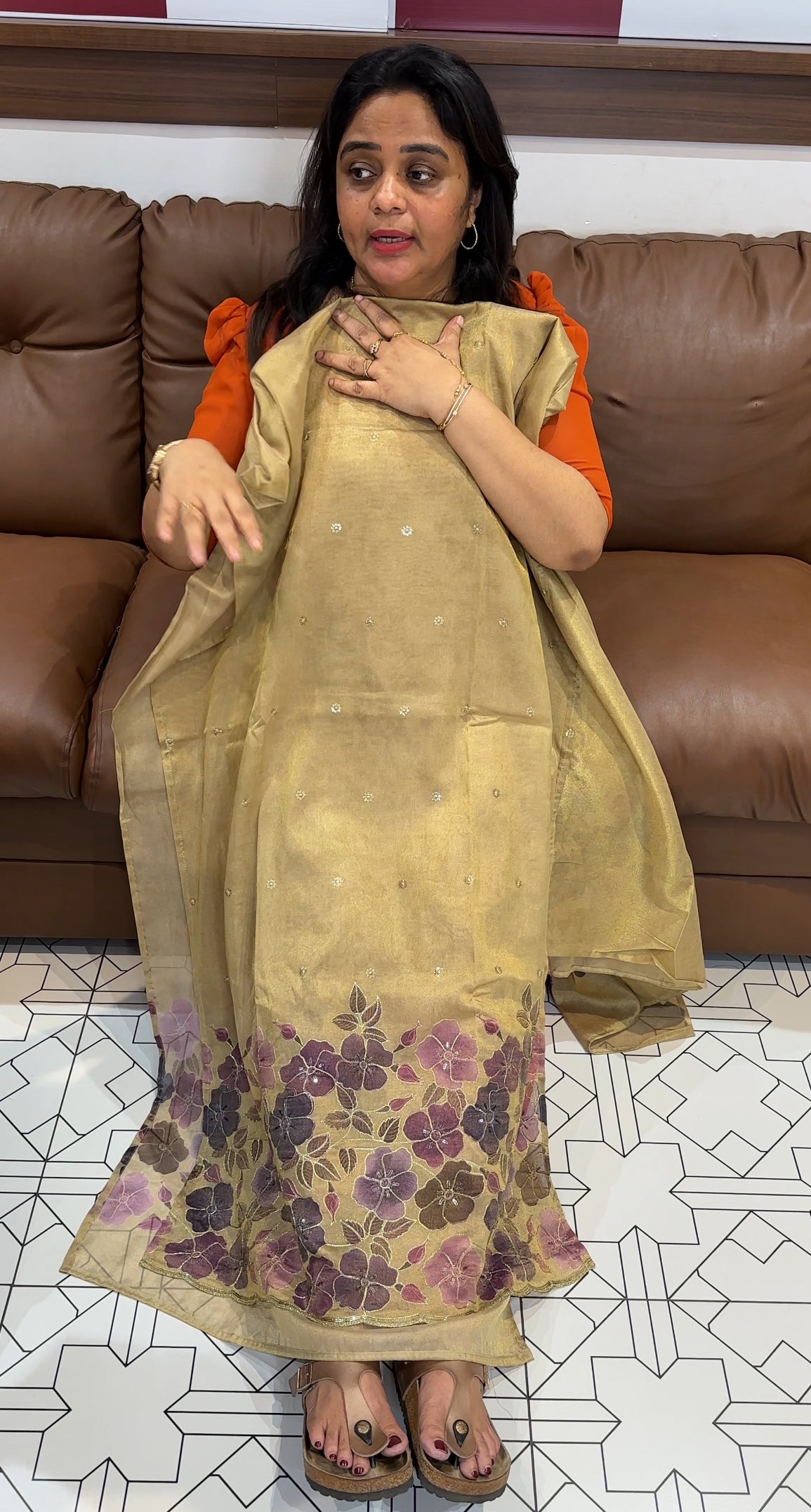 SHIMMER TISSUE UNSTITCHED SALWAR SUITS - IHA 26492