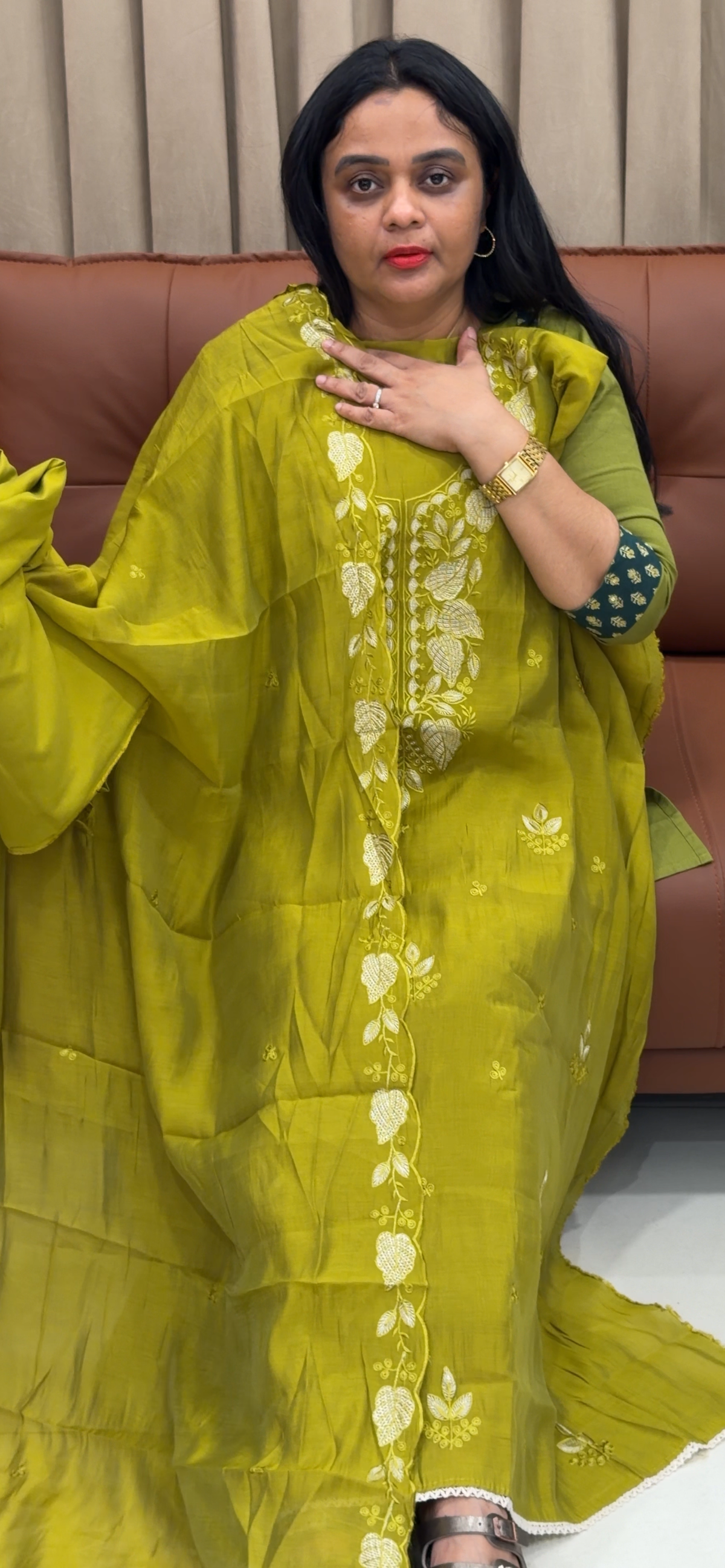 MUL CHANDERI UNSTITCHED SALWAR SUITS - IHA 35858