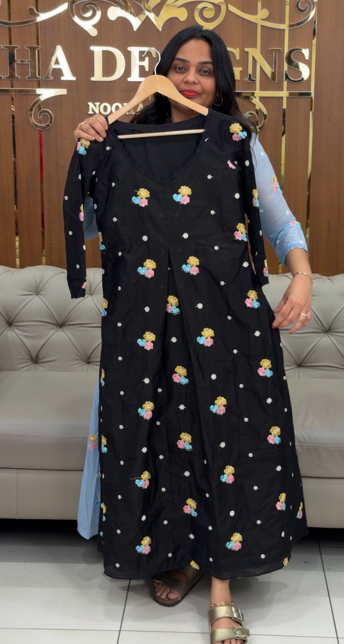 IHA'S IN-HOUSE MUL CHANDERI ALINE TOPS - IHA 35080