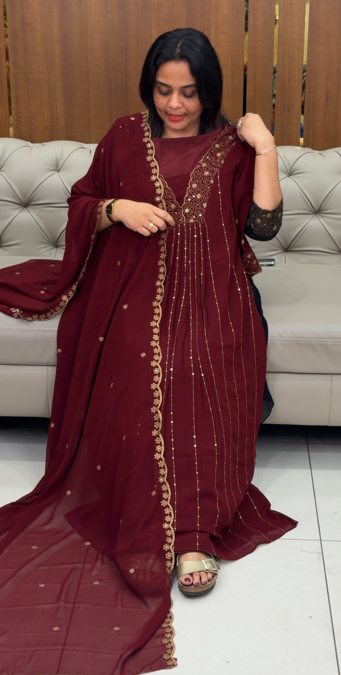FORWARD PARTY WEAR TOP,BOTTOM AND DUPATTA - IHA 35122