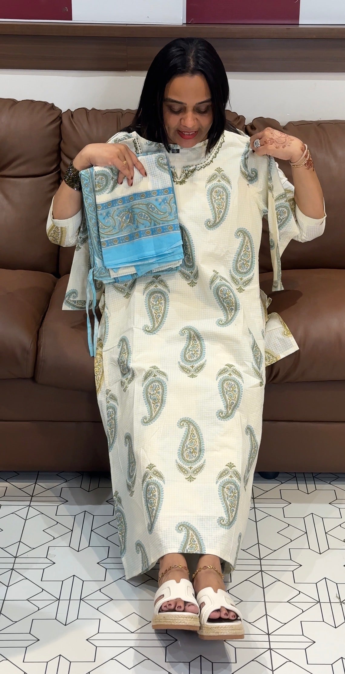 COTTON TOP,BOTTOM AND DUPATTA - IHA 31511