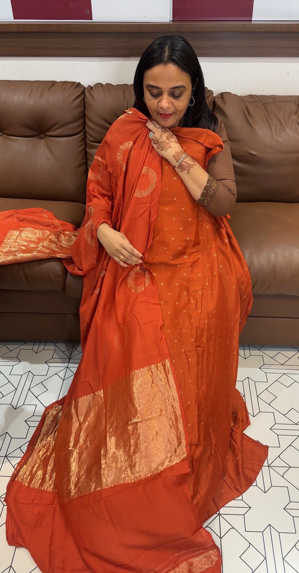 MUL CHANDERI UNSTITCHED SALWAR SUITS - IHA 31440